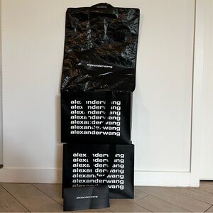 Alexander Wang Lot of 2 Shopping Paper Bags 1 Garment Gift Bag Designer Luxury